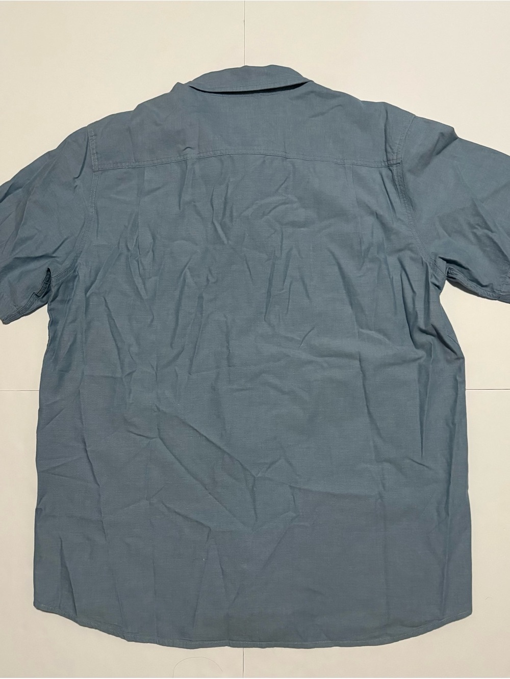 Carhartt Relaxed Fit Short Sleeve Work Shirt XL Tall Light Blue Cotton - Picture 3 of 5